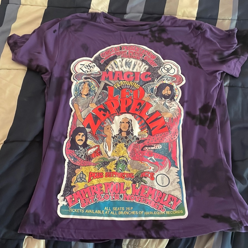 Led Zeppelin graphic tee, purple/black